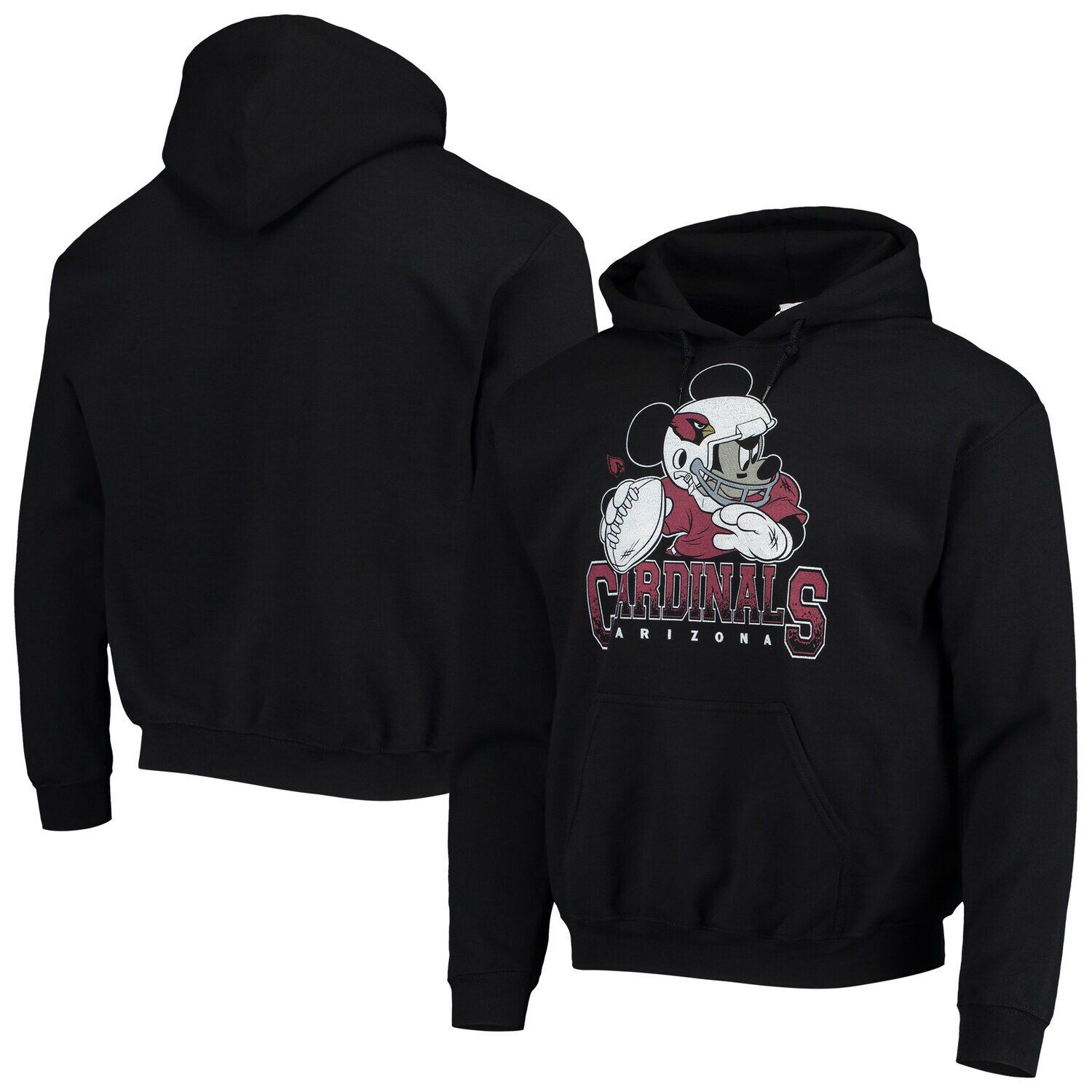 

Мужской черный пуловер с капюшоном Arizona Cardinals Disney Mickey Quarterback, мужской Junk Food