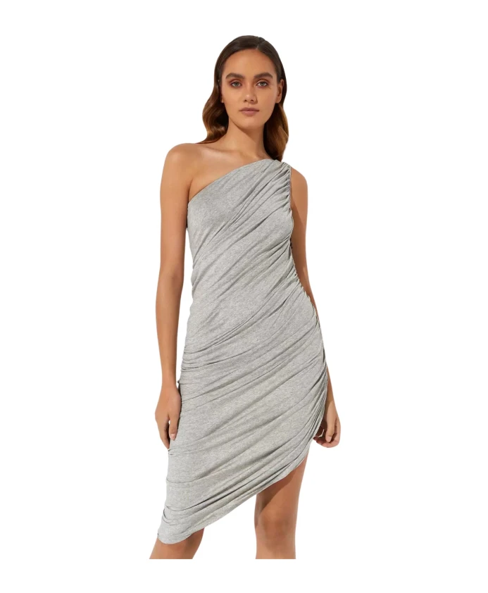 

Серое платье «Диана», мини-платье на одно плечо Norma Kamali, серый