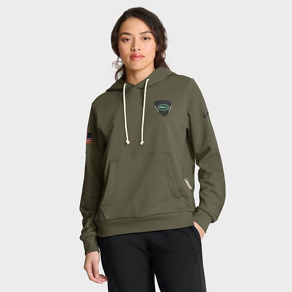 Женская оливковая толстовка New York Jets 2025 Salute to Service Sideline Standard Issue Dri-FIT Nike