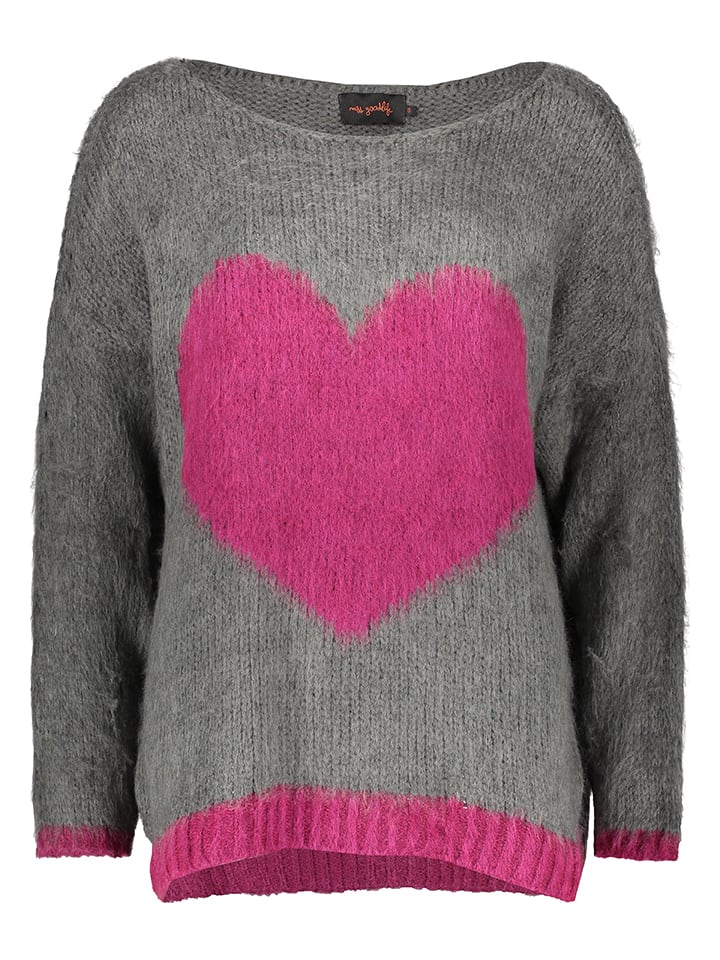 

Свитер Сердце серо-розового цвета miss goodlife