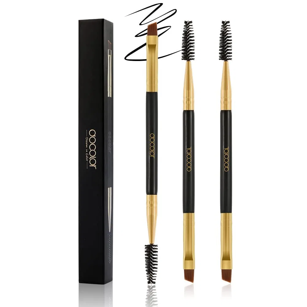 Набор кистей для бровей Docolor Duo, 3 шт., черный Docolor