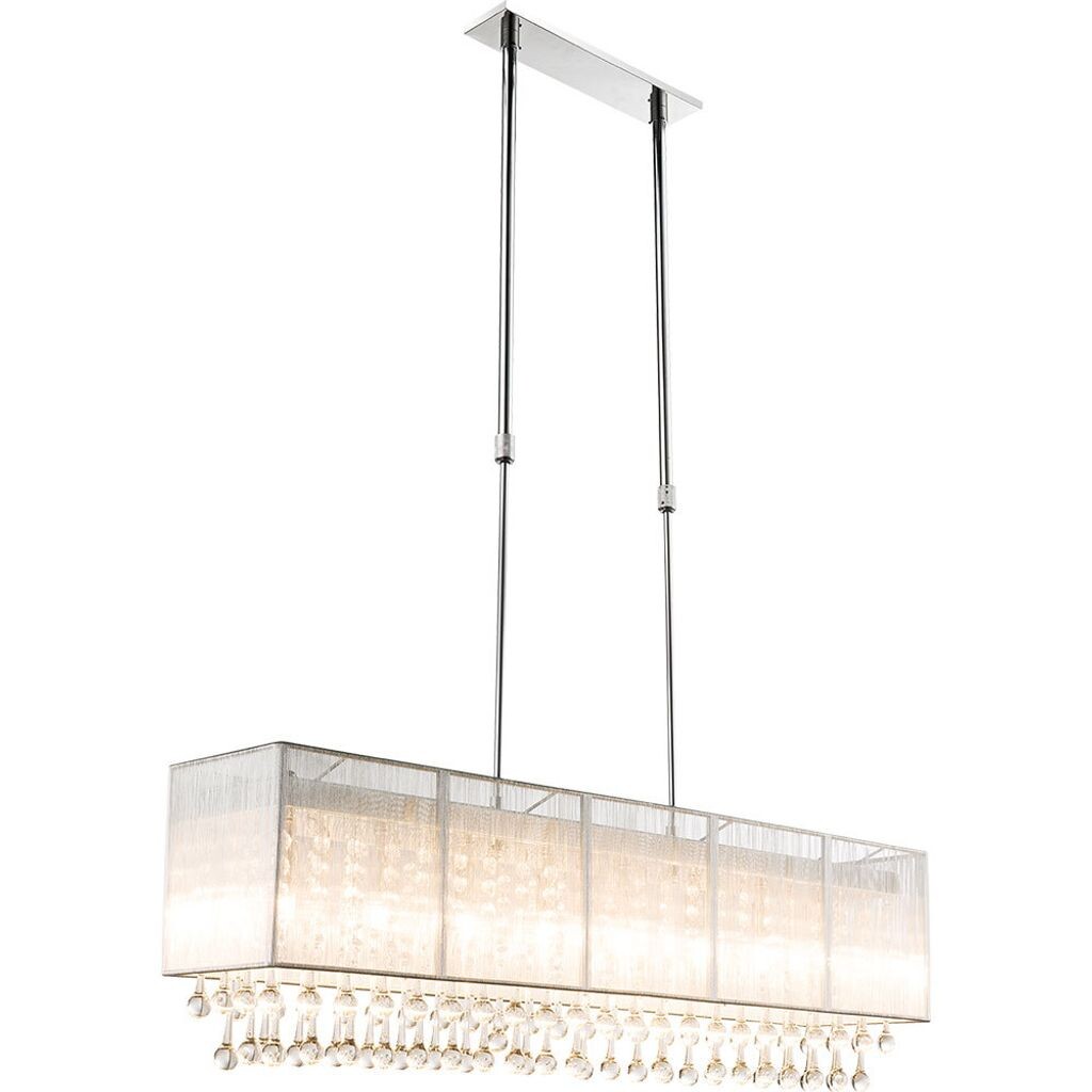 

Светодиодный подвесной светильник, кристаллы, шелк, серебро, H 120 см Globo Lighting