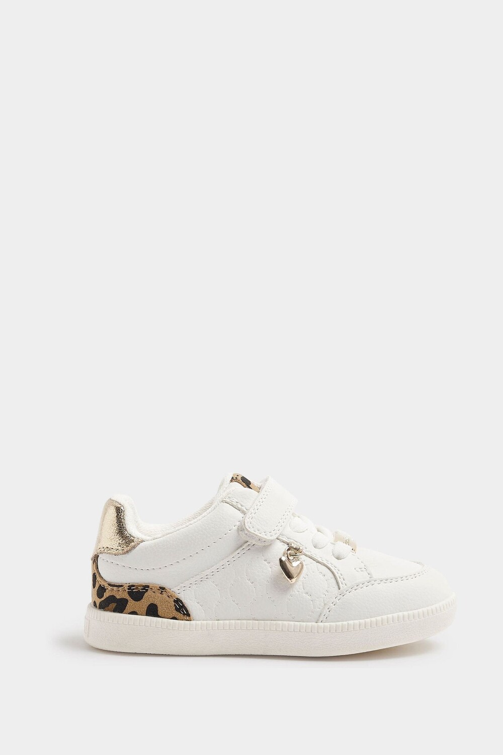 

Кроссовки для девочек с леопардовым тиснением River Island, белый