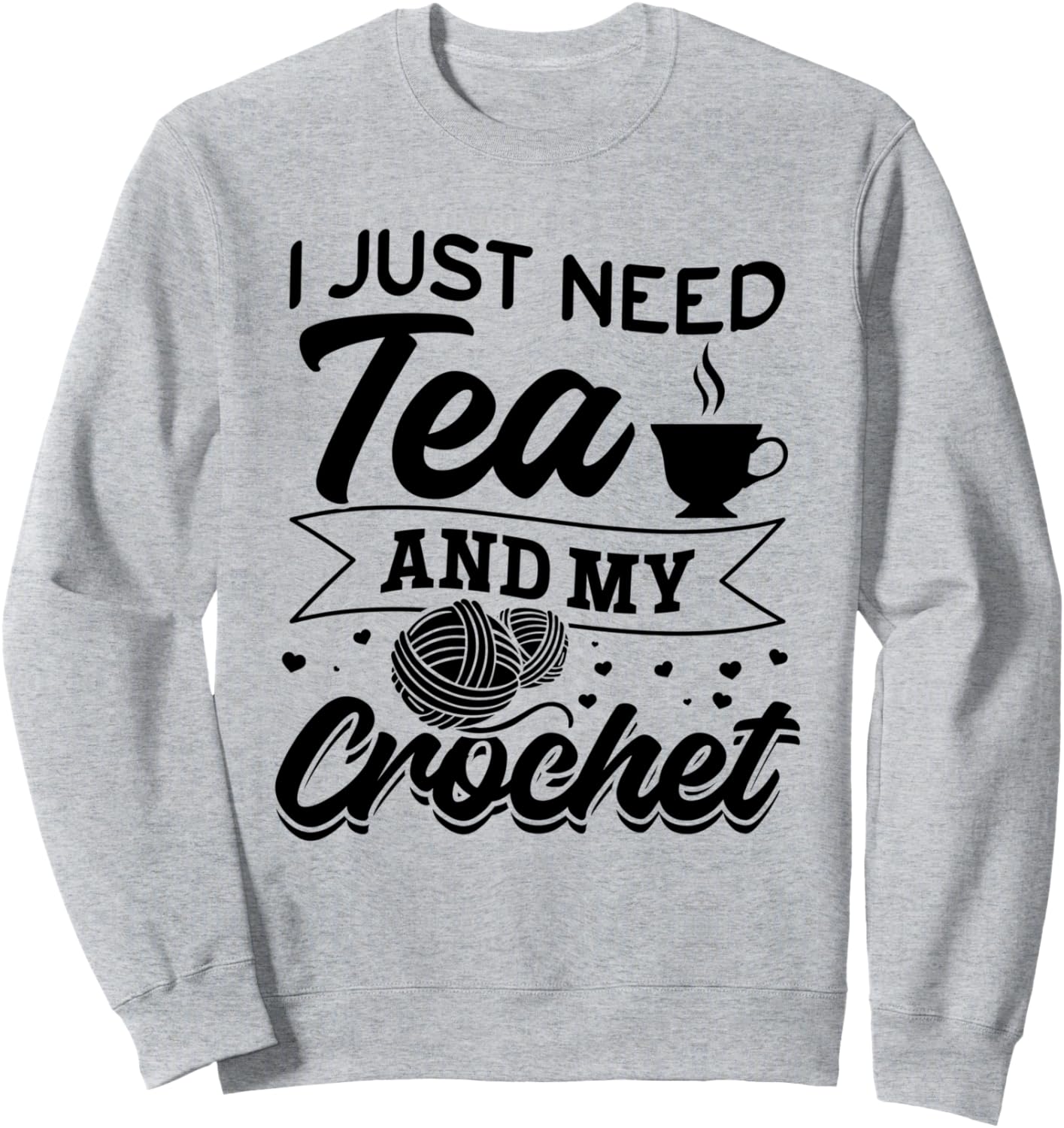 

Любительница вязания крючком. Чай и вязание обязательны. Толстовка Crocheting Crocheter Crochet Lover, серый