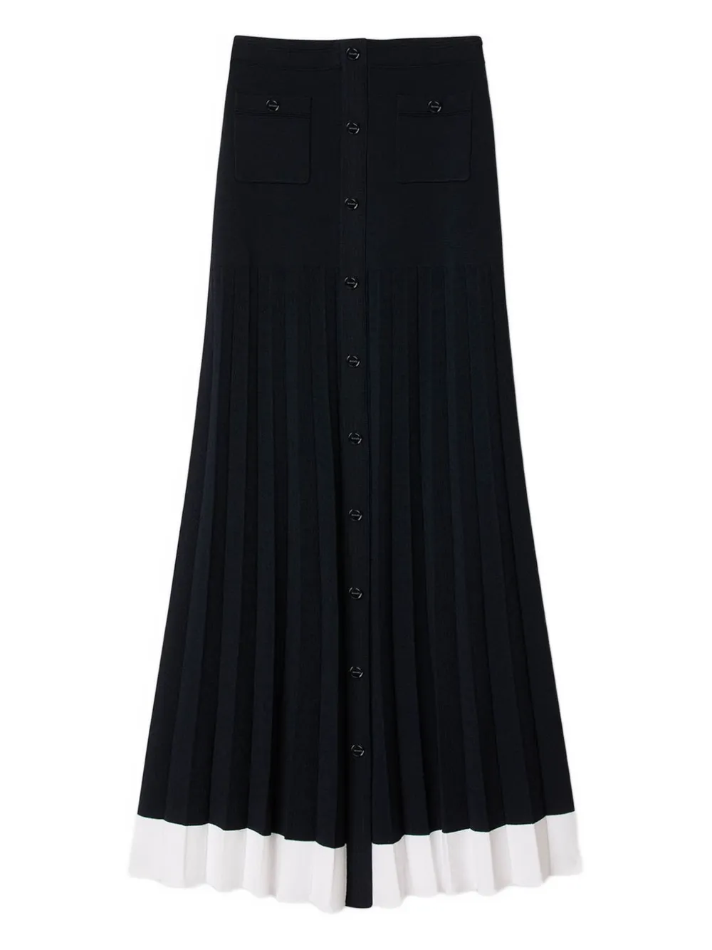 

Плиссированная юбка на пуговицах SANDRO, черный