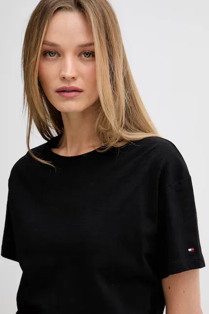 Платье миди хлопковое Tommy Hilfiger, черный — фото 4