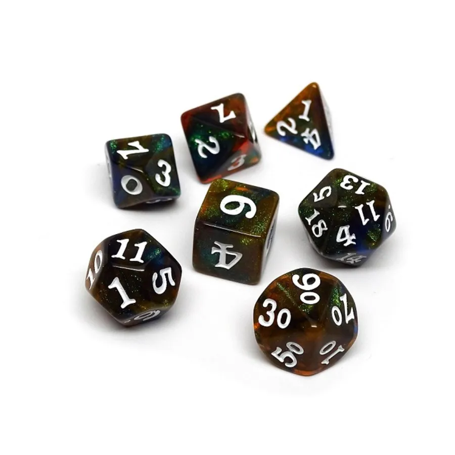 

Призма Звездная пыль с белым (7), Dice - 7 Piece Poly Sets - Galaxy/Stardust (Easy Roller Dice)