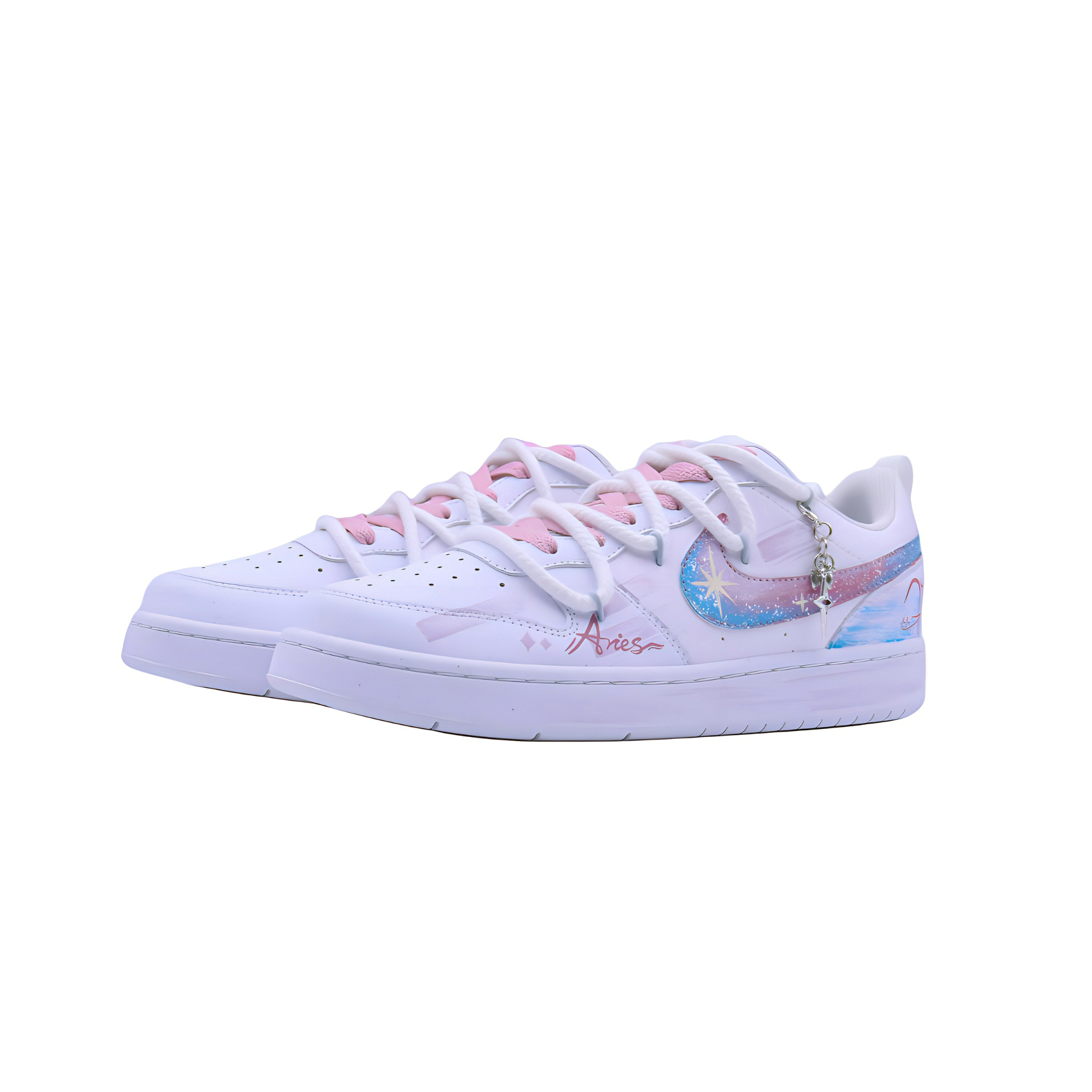Детские кроссовки для скейтбординга Court Borough Low 2 для подростков Nike, розовый/голубой/белый — фото 4