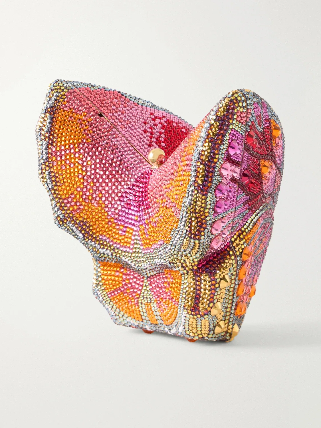 Клатч-бабочка (мотылек) Fireclipper, украшенный кристаллами, золотистого цвета JUDITH LEIBER COUTURE, мультицвет — фото 4