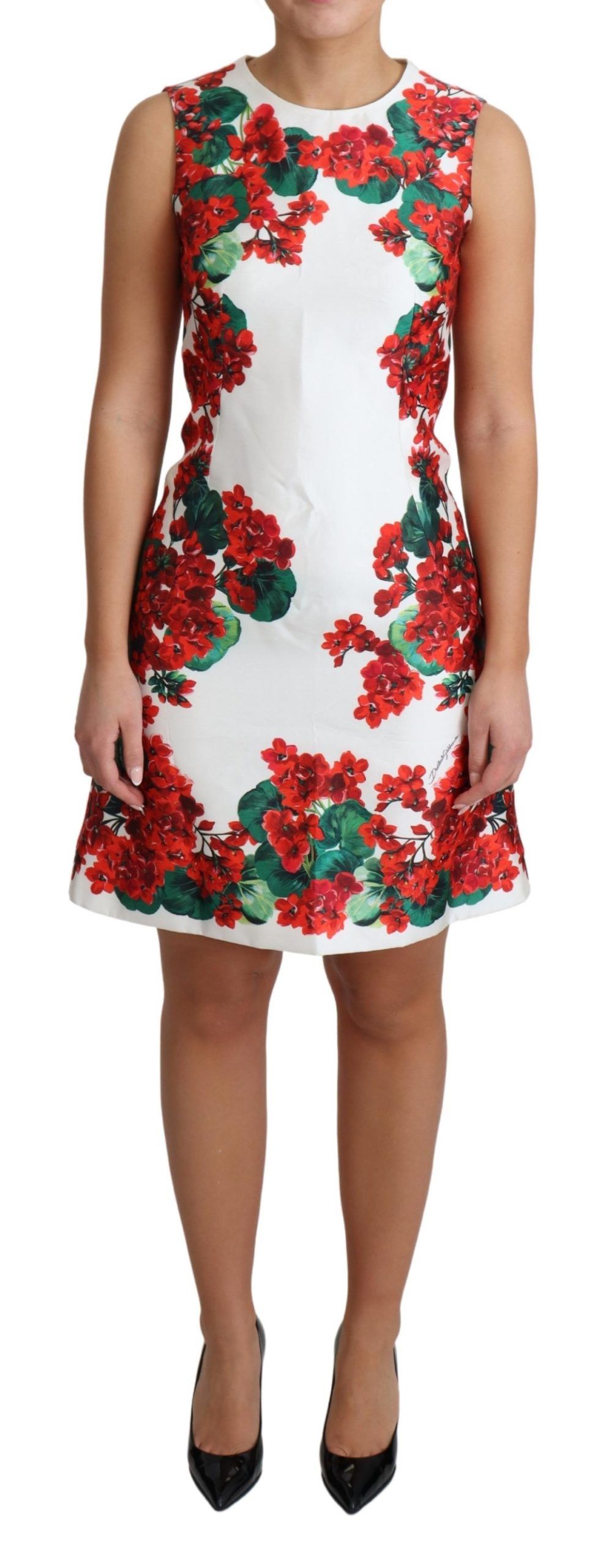 

Элегантное мини-платье из шелка с мотивом Portofino Dolce & Gabbana, белый