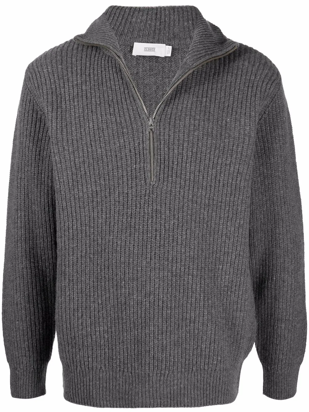 

Свитер с воротником на молнии Closed, серый