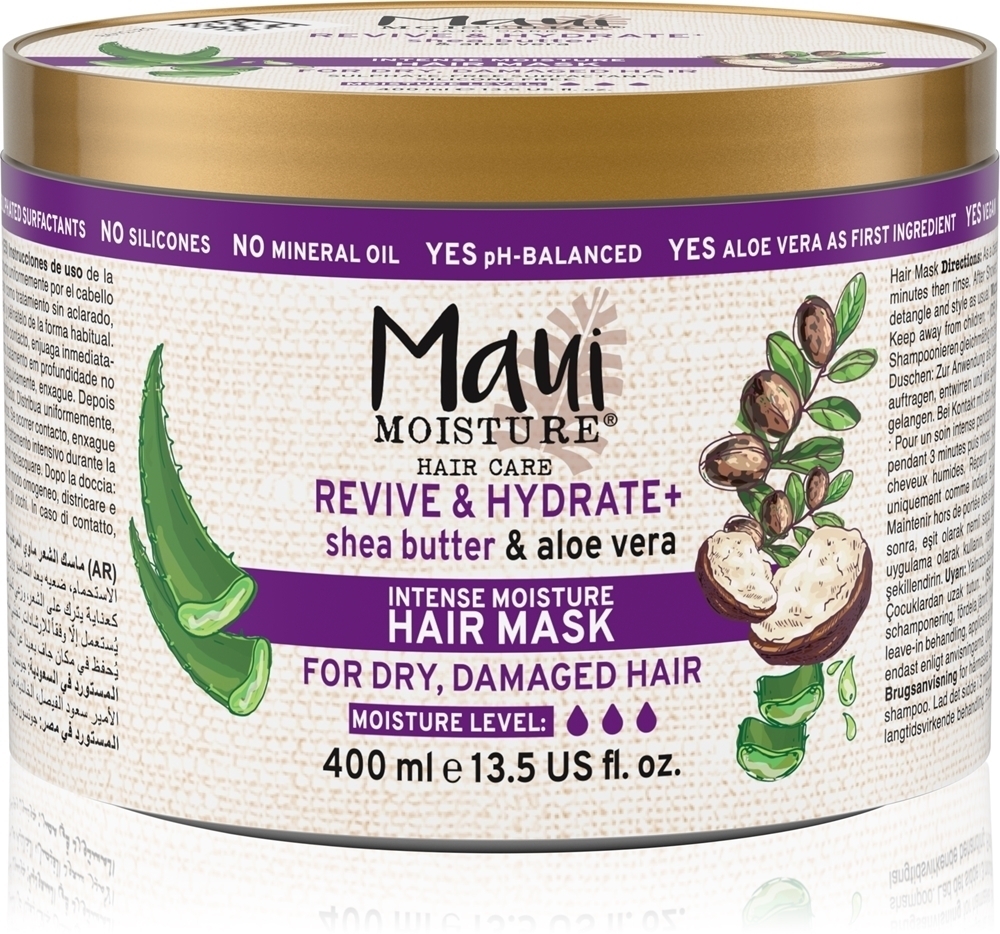 

Увлажняющая и питательная маска для волос Revive & hydrate + с маслом ши Maui Moisture, 400 мл