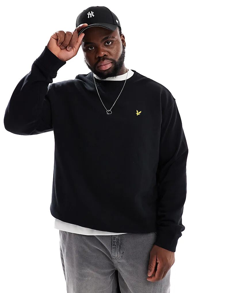 

Толстовка Plus с круглым вырезом черного цвета Lyle & Scott
