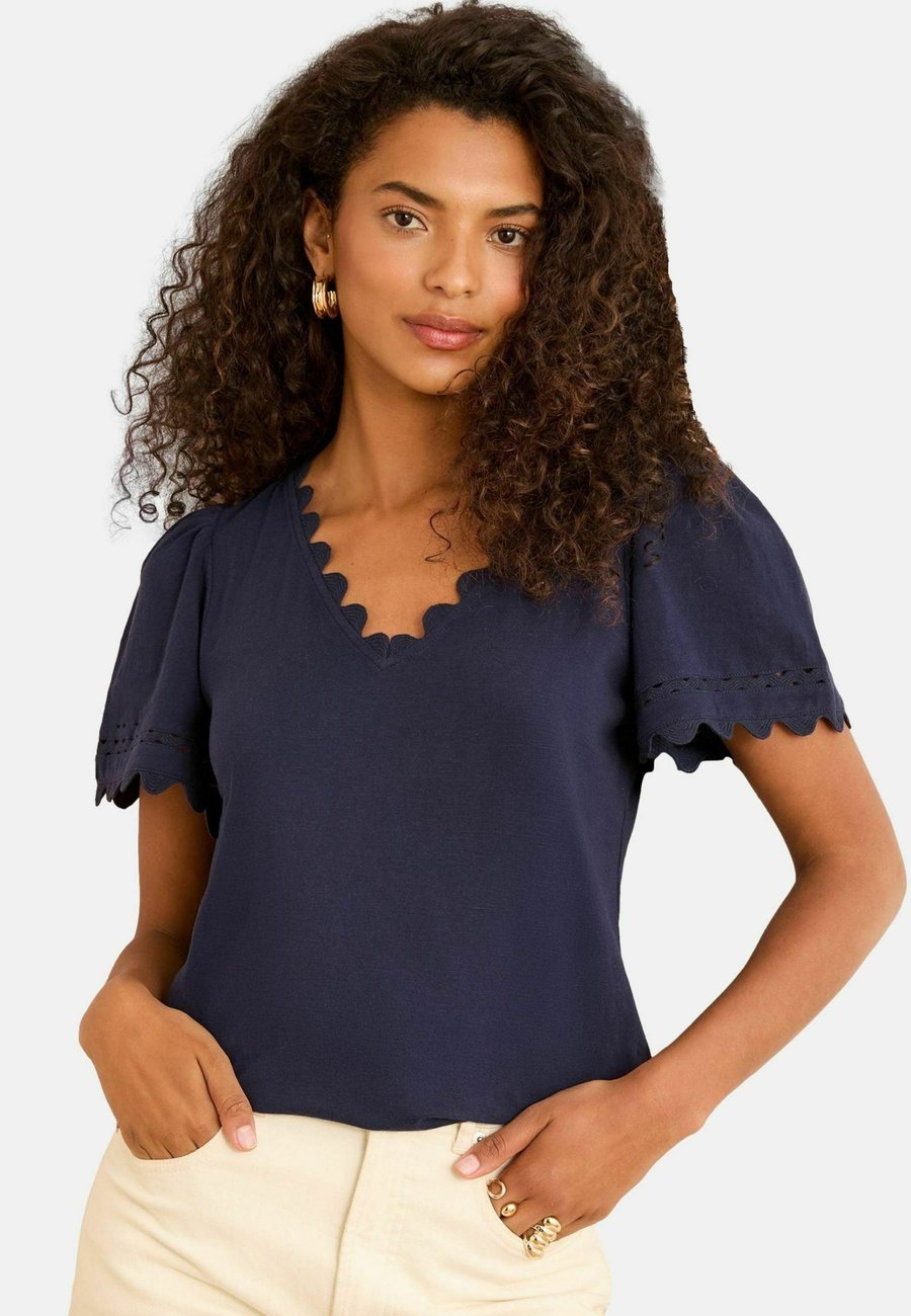 

Футболка Love & Roses REGULAR FIT-SCALLOP V-NECK, Navy/Blue, Синий, Футболка Love & Roses REGULAR FIT-SCALLOP V-NECK, Navy/Blue