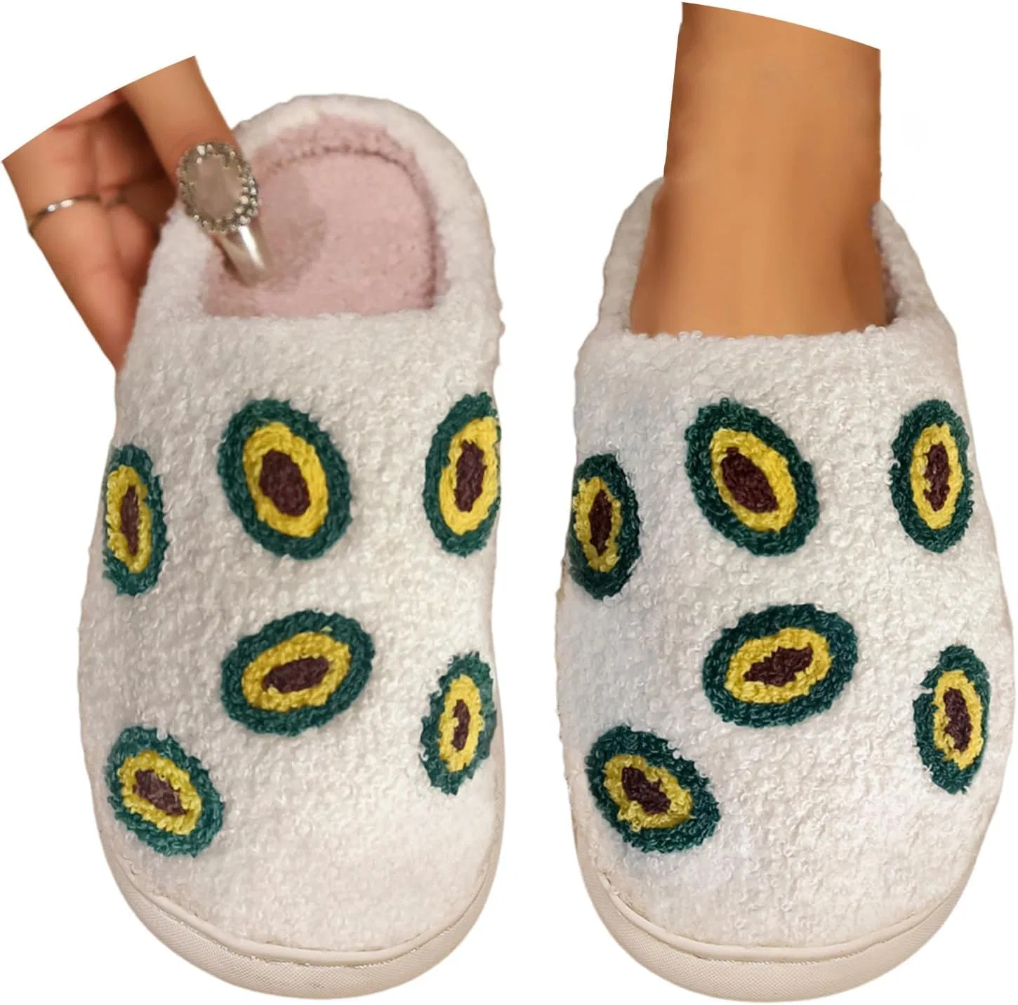 Hausschuhe Damen Warm - Süße Plüsch Furry Flauschige Домашние тапочки Warme Männer Aesthetic Lustig Hauspantoffeln Winter Offen Hausschlappen F SKFLABOOF, 005B Green