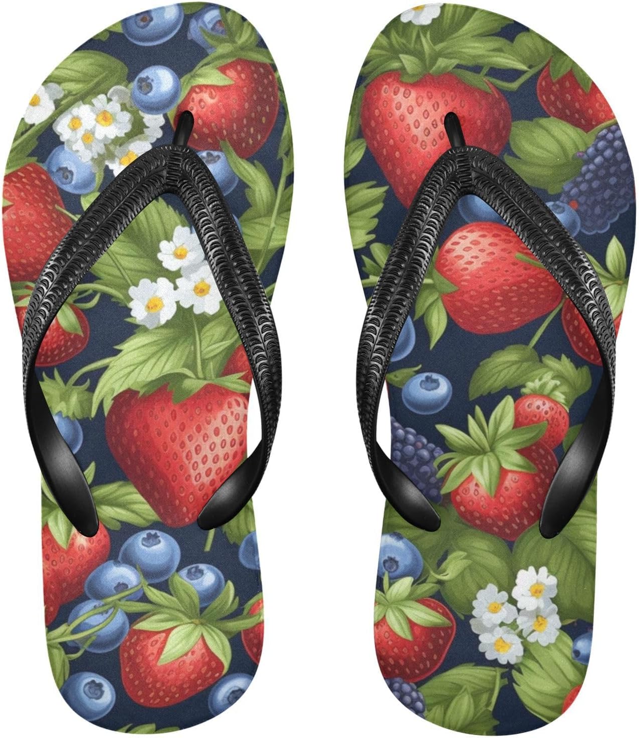 

Женские шлепанцы YMGQYJ, повседневные летние сандалии; мужские шлепанцы для пляжа и улицы с принтом «Клубника», Multicolor