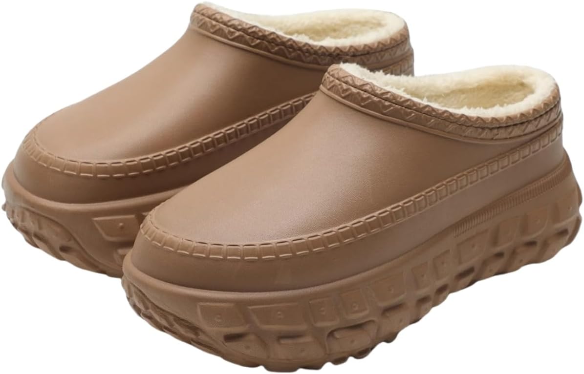 

Мужские удобные зимние тапочки с теплой подкладкой, толстой подошвой, противоскользящие, с мягкой подкладкой, в повседневном стиле, подходят для использования в помещении и на улице Clolinde, темно-коричневый