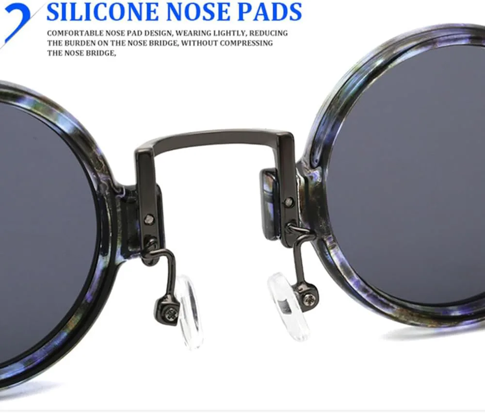 

Винтажные маленькие круглые солнцезащитные очки в стиле стимпанк для мужчин, роскошные модные солнцезащитные очки в стиле панк для мужчин, SUN667 Generic, Demiwhite