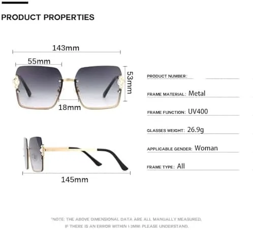 

Солнцезащитные очки 2026 года в полуободковой оправе для женщин, жемчужно-квадратные, модные, с защитой от УФ-излучения UV400, в винтажном стиле MTZJH, Gray