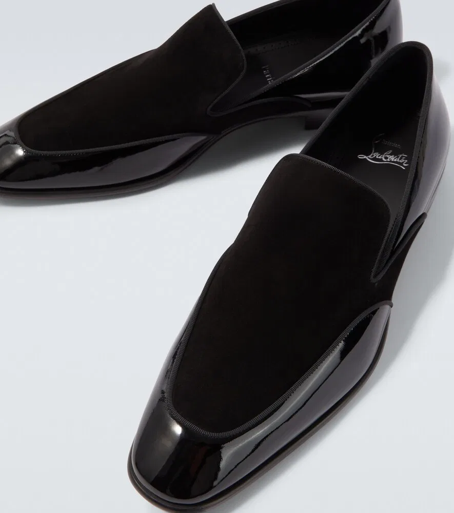 Лоферы Yaki из лакированной кожи и замши Christian Louboutin, черный — фото 3