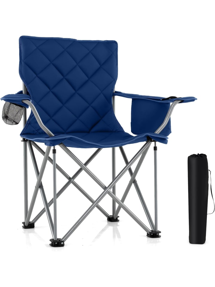 

COSTWAY Складной кемпинговый стул XXL, грузоподъемность 227 кг, синий