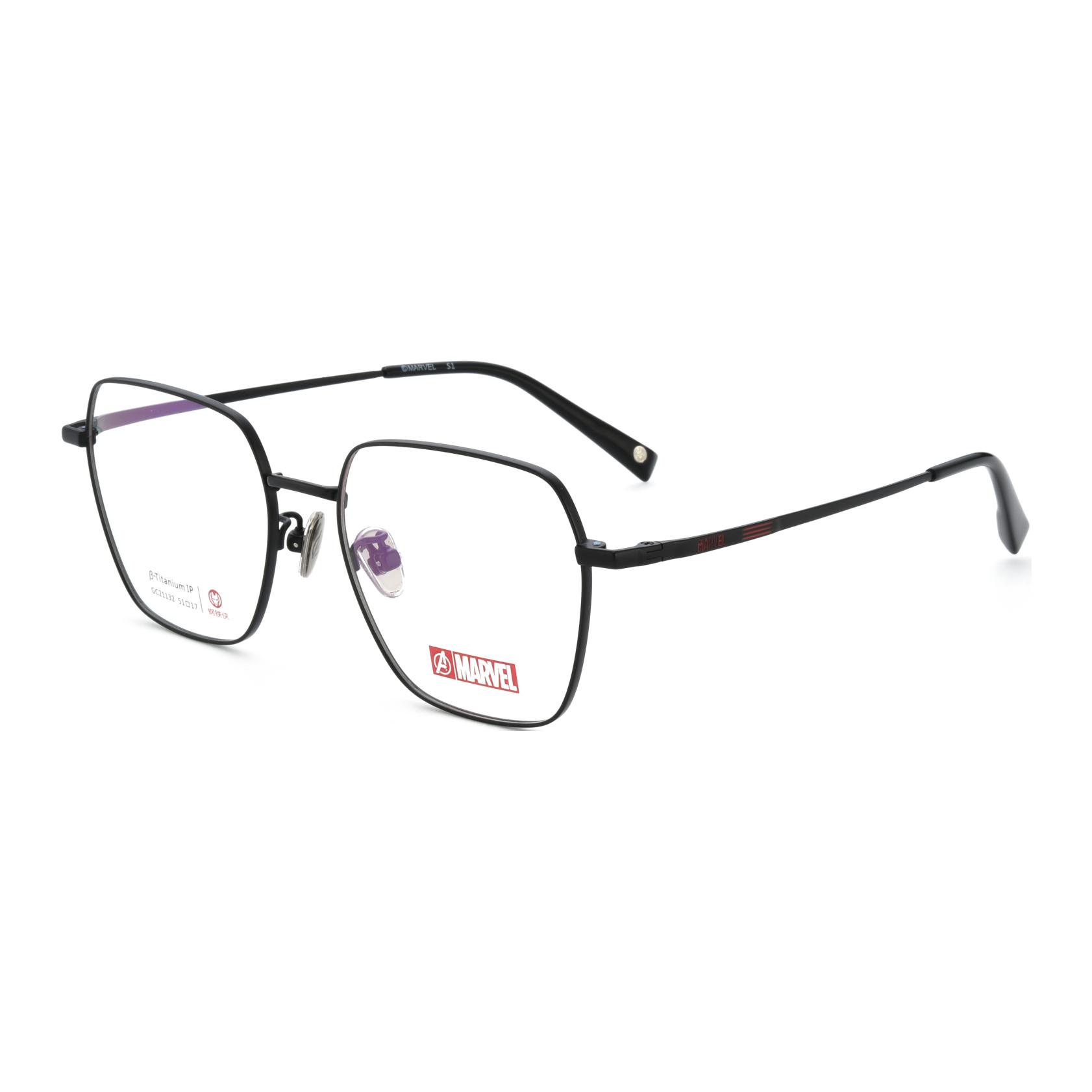 

MARVEL Квадратные титановые очки серии Мстители унисекс, Versatile Black