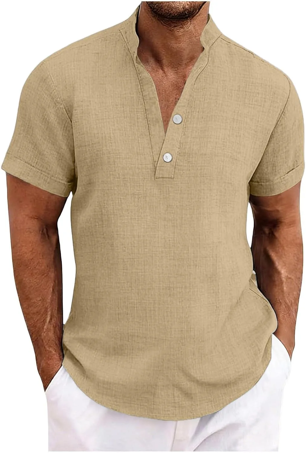 

Мужская рубашка с коротким рукавом и пуговицами, летняя базовая модель