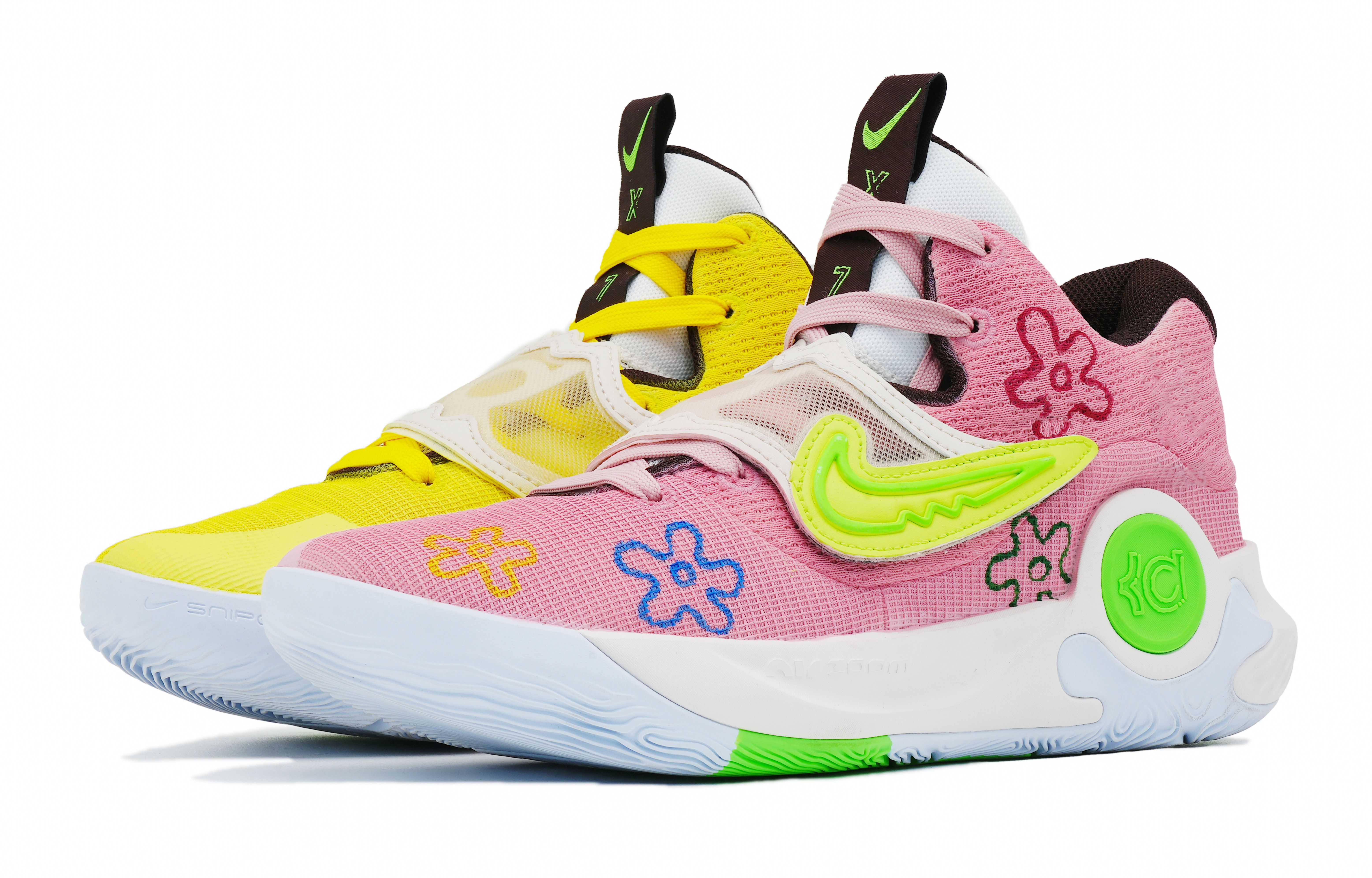 

Nike Баскетбольные кроссовки KD Trey 5 X с амортизацией, противоскользящие и износостойкие, низкие, мужские, желто-розовые