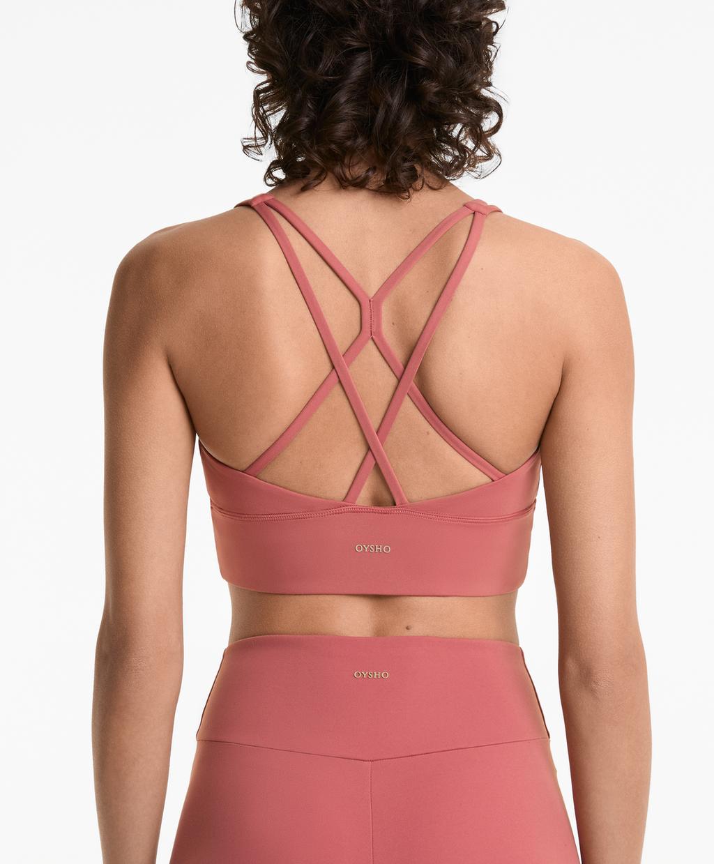 

Спортивный бюстгальтер comfortlux средней поддержки с чашечками Oysho, цвет Blush