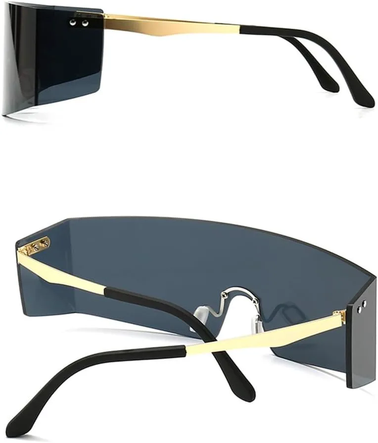 

Очки-маска большого размера с одной линзой, солнцезащитные очки с яркими линзами, модные, для мужчин и женщин, защита от УФ-излучения UV400, винтажные очки KTUCN, Red