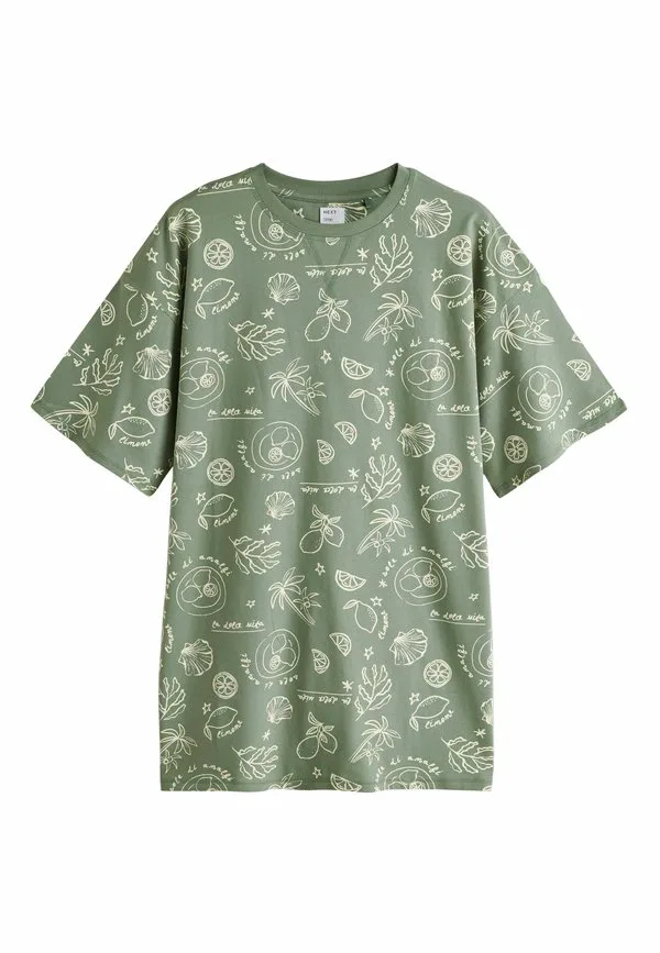 Ночная рубашка стандартного кроя Next, Sage Green Lemons