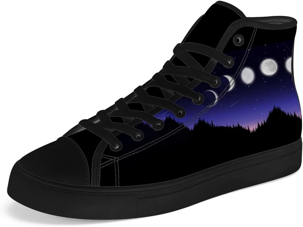 

Мужские и женские сатанинские кеды на высокой подошве из канвы, высокие кроссовки на шнуровке, повседневная обувь Chebing, черный