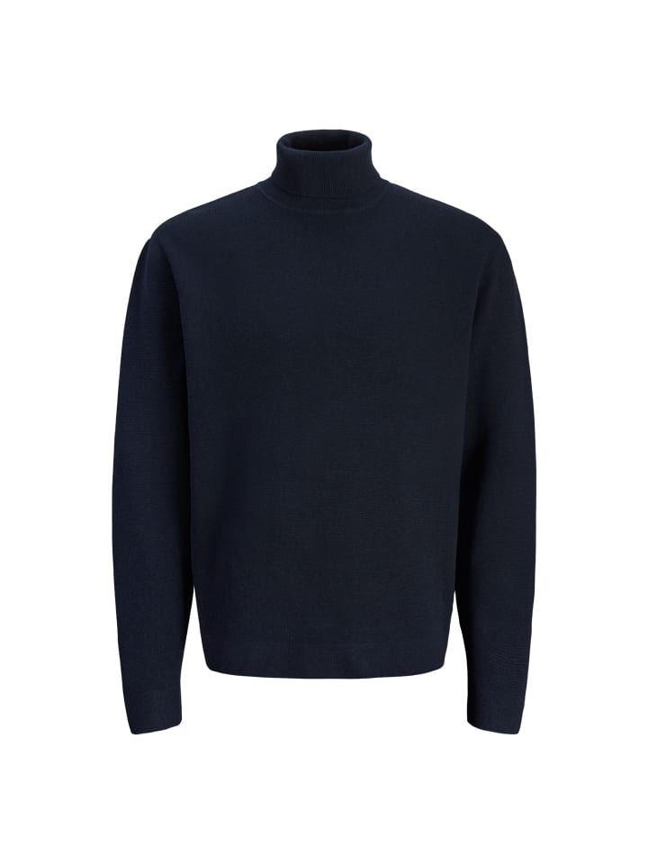 

Jack and Jones Вязаный свитер с высоким воротником Milano Stitch темно-синего цвета