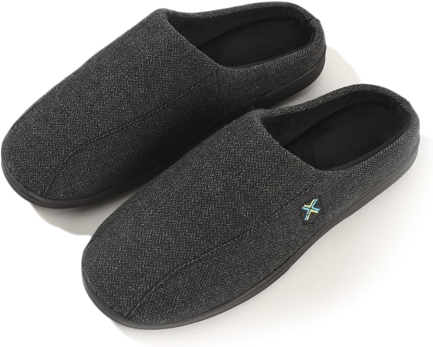 

Мужские мягкие тапочки Roxoni с двухцветной амортизирующей стелькой для дома и улицы, черный