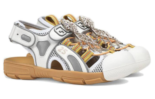 Сандалии tinsel sport sandals 'crystal white grey' Gucci, белый — фото 2