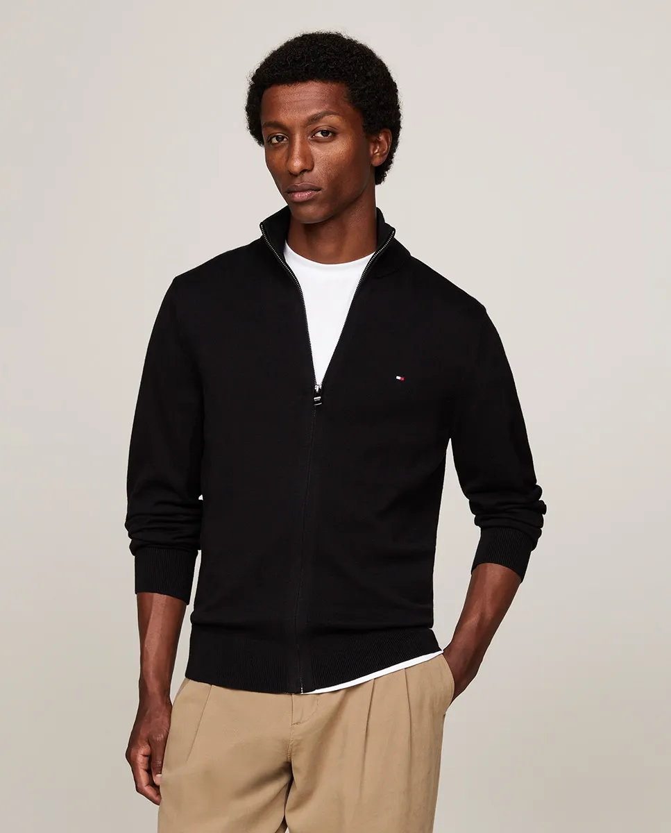 

Мужской однотонный свитер с полной застежкой-молнией Tommy Hilfiger, черный