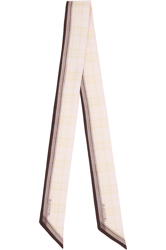 

Jil Sander Розовый клетчатый шарф-твилли