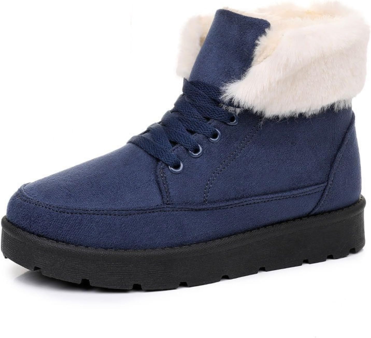 

Женские зимние снегоходные ботинки Toumov с утеплителем из меха, теплые ботильоны на шнуровке, удобная термообувь, модные ботинки для прогулок на улице, противоскользящие, синий