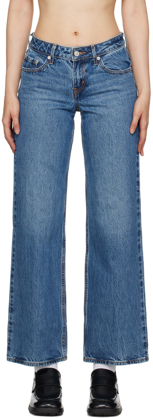 

Синие низкие свободные джинсы Levi'S, цвет Real recognize real