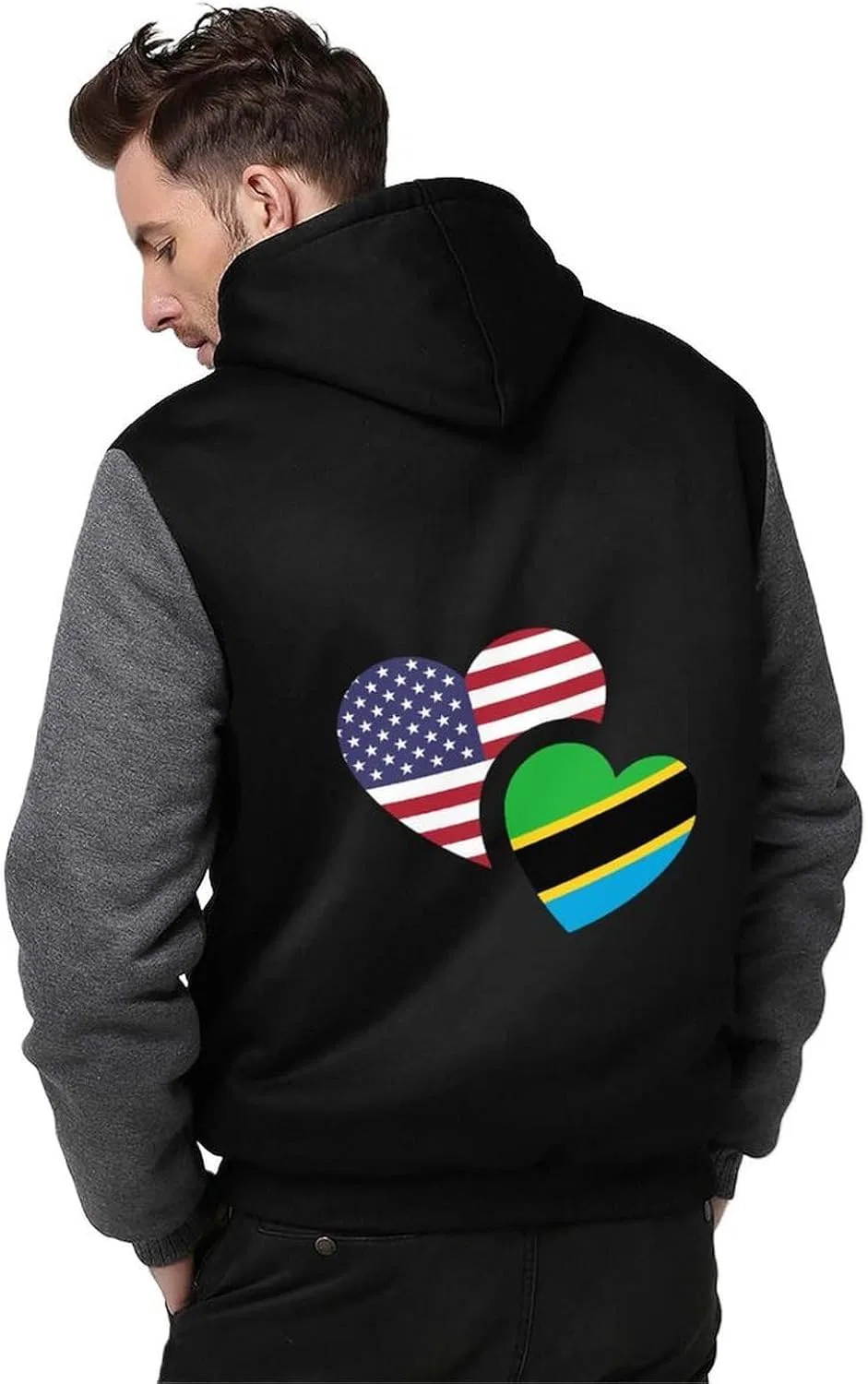 Толстовки с американским флагом Танзании для мужчин, толстые толстовки на молнии, флисовые толстовки, зимние теплые куртки