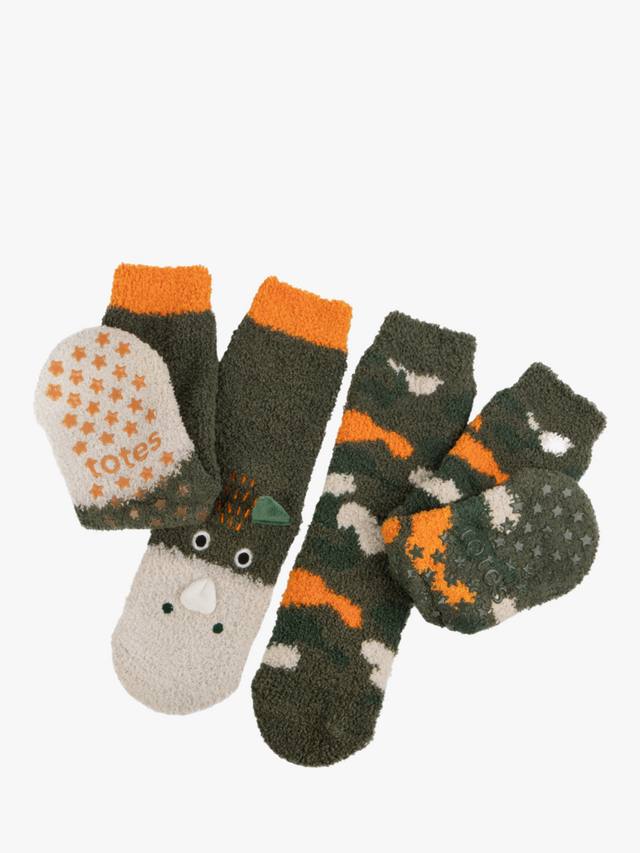 

Детские тапочки-носки с динозаврами и камуфляжем totes, Pack of 2, Multi