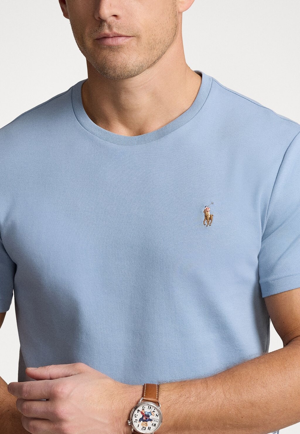 

Простая футболка CUSTOM SLIM FIT SOFT COTTON T-SHIRT Ralph Lauren, синий