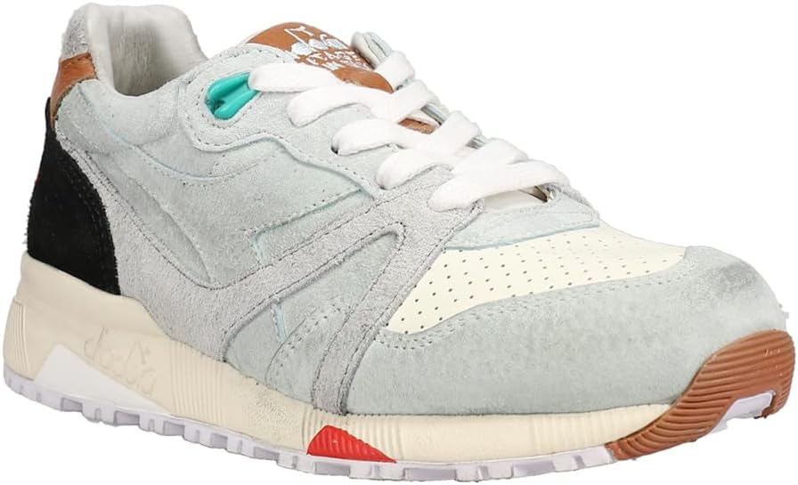 Мужские кроссовки Diadora N9000 Anice Italia на шнуровке - серые — фото 2