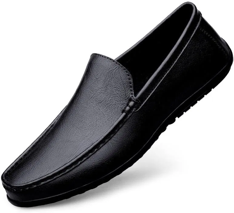 Лоферы кожаные мужские модные Black Lined SayfuR