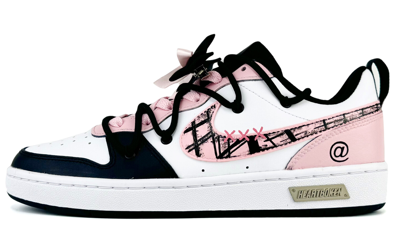 

Кроссовки Nike Court Borough 2 Skateboarding Shoes Women's Low-top Core Black / Cloud White / Team Shock Pink 2, черный