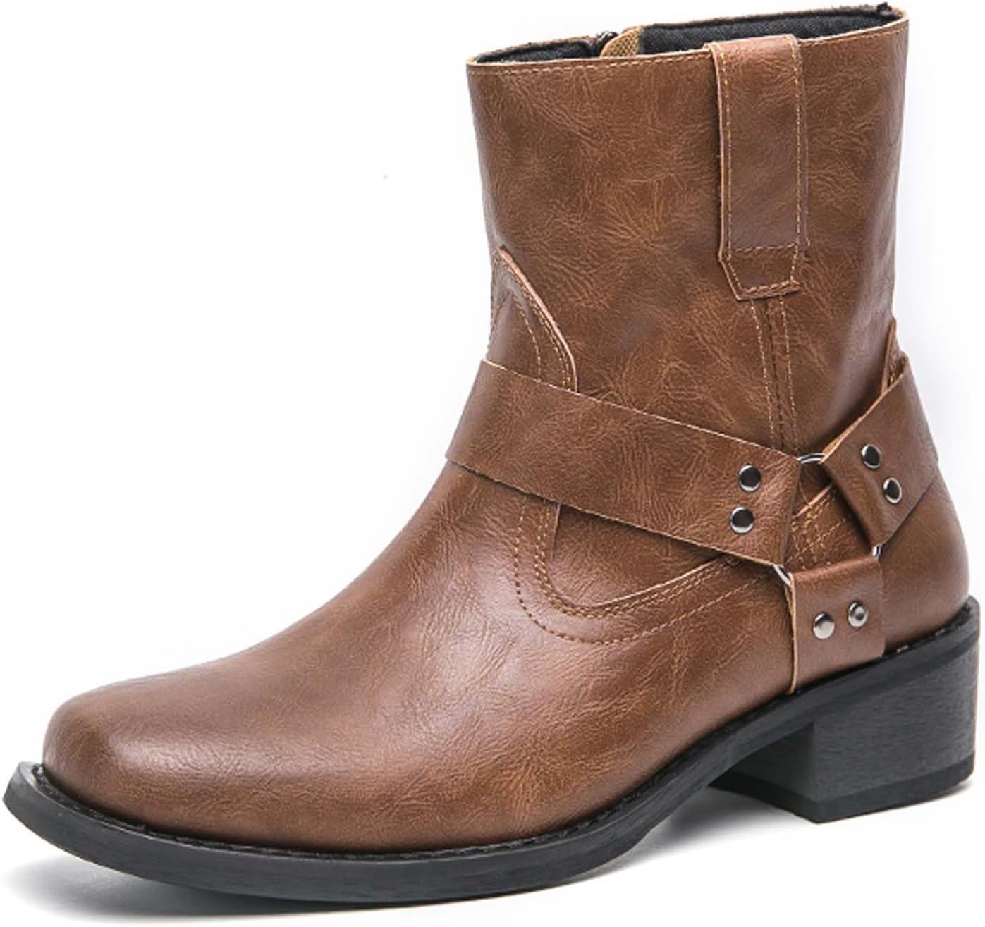 

Мужские ковбойские сапоги ретро с толстым каблуком Generic, коричневый