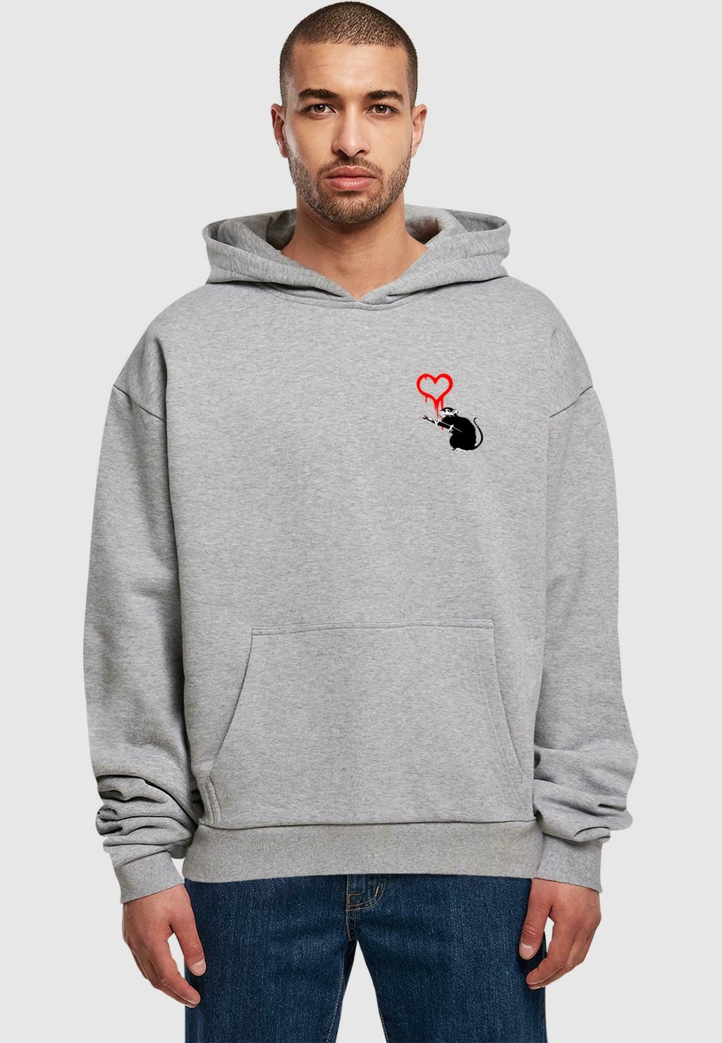 

Толстовка BANKSY - LOVE RAT ULTRA HEAVY - Hoodie Merchcode, серый
