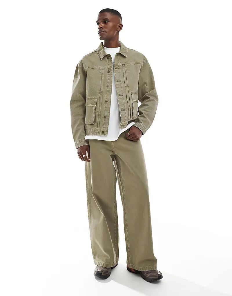 

Супер мешковатые джинсы цвета хаки от ASOS DESIGN