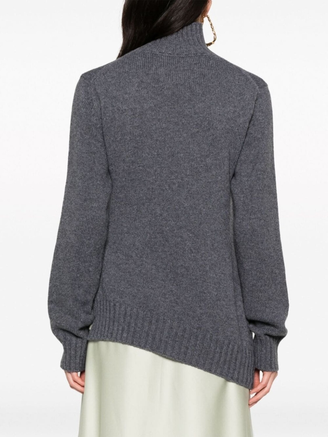 Jil Sander фактурный джемпер асимметричного кроя, серый — фото 4