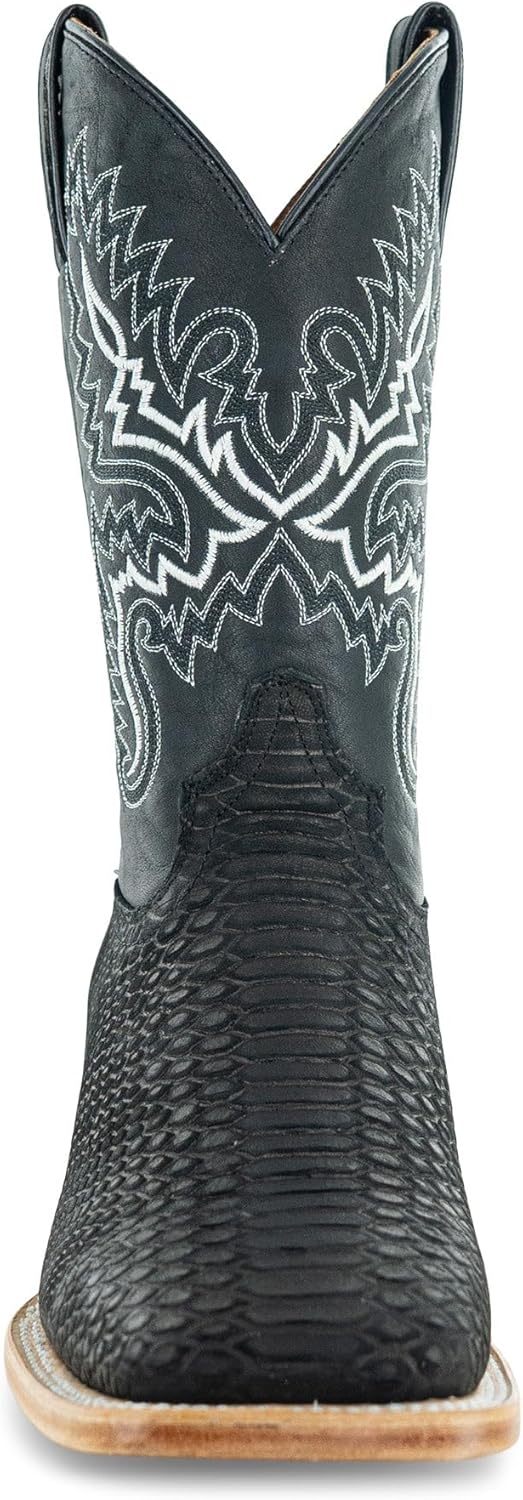 Мужские ковбойские сапоги Soto с квадратным носком и рисунком питона H4023 Soto Boots, черный — фото 4